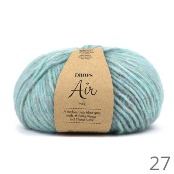 Drops Air Yarn Bundle 5 Balls of Colour 27 Sea Green Alpaca Wool Blend - Picture 2 of 7